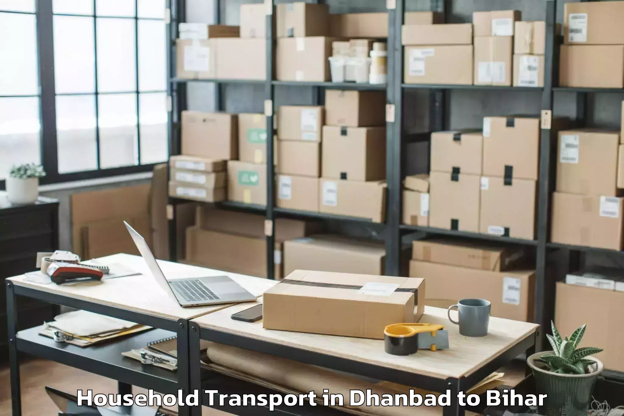 Easy Dhanbad to Areraj Household Transport Booking